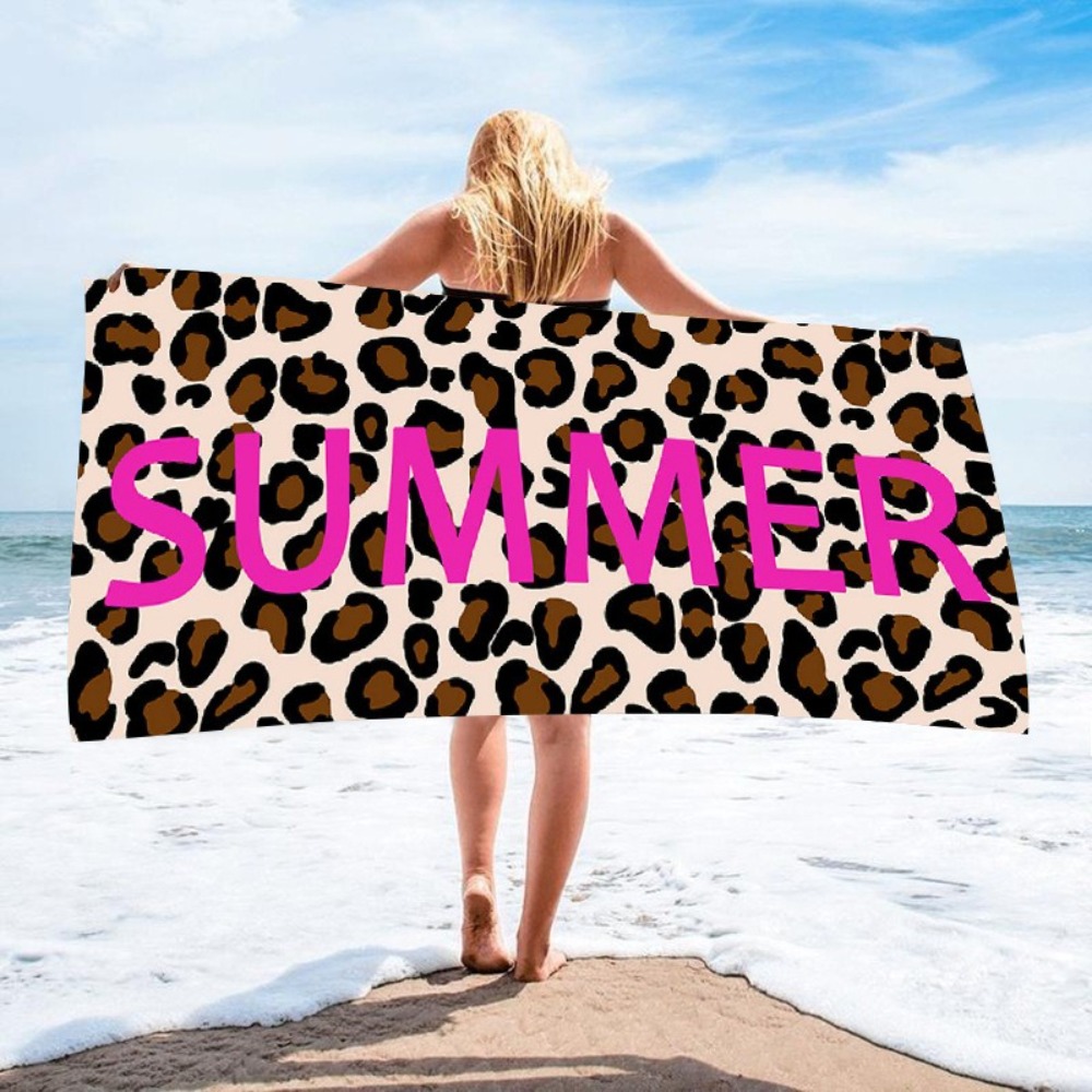 Outdoor Camping Blanket - Serviette de bain imprimée léopard 70x140CM,