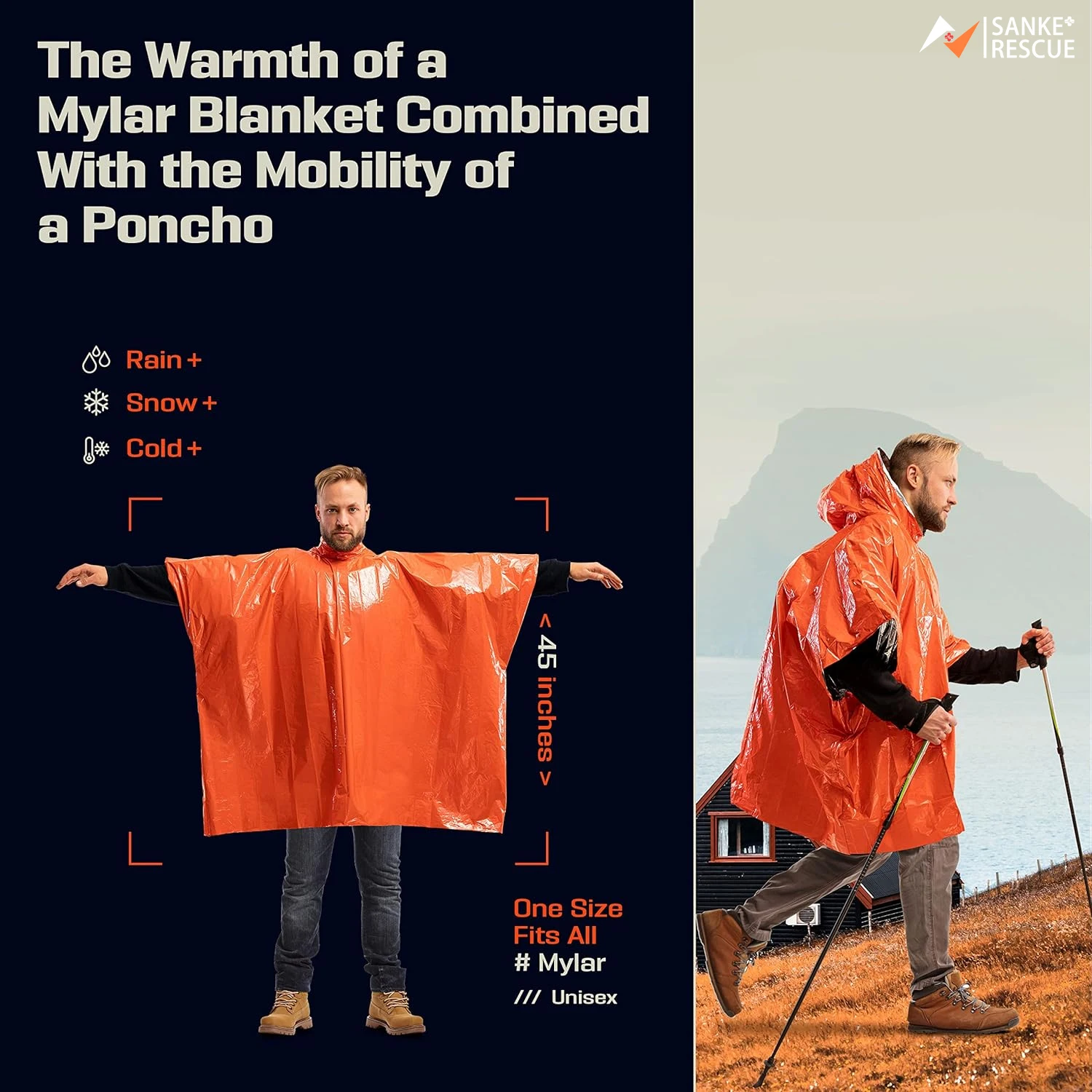 Poncho de pluie d'urgence, cou - Outdoor Camping Blanket avis et prix